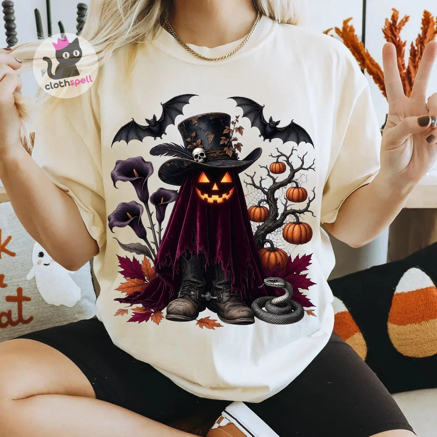 Halloween Pumpkin Ghost Png - listing photo 1