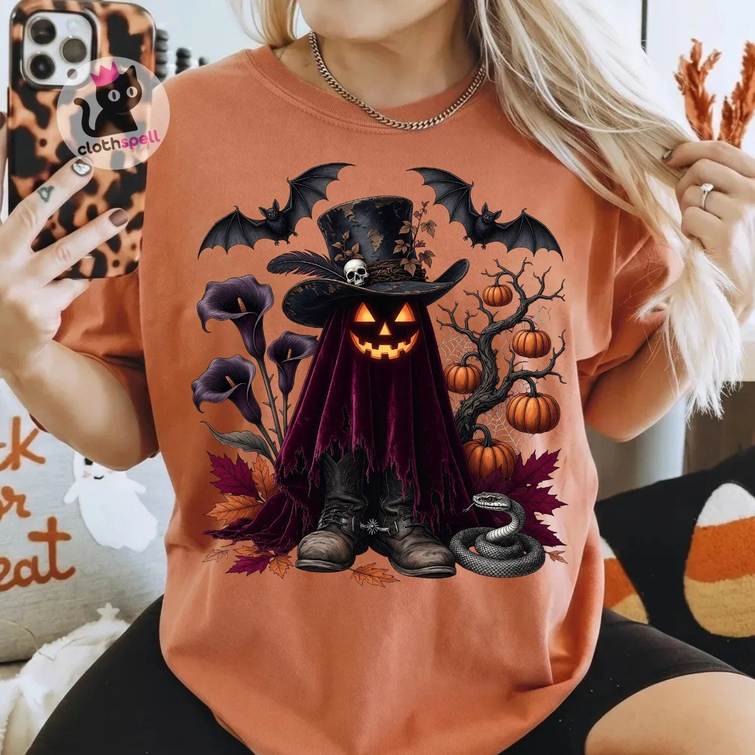 Halloween Pumpkin Ghost Png - listing photo 2